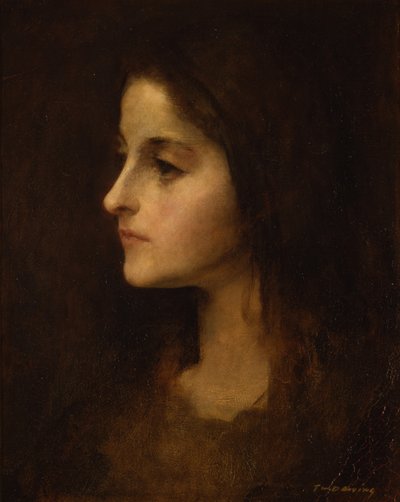 Porträt eines jungen Mädchens, ca. 1890 von Thomas Wilmer Dewing
